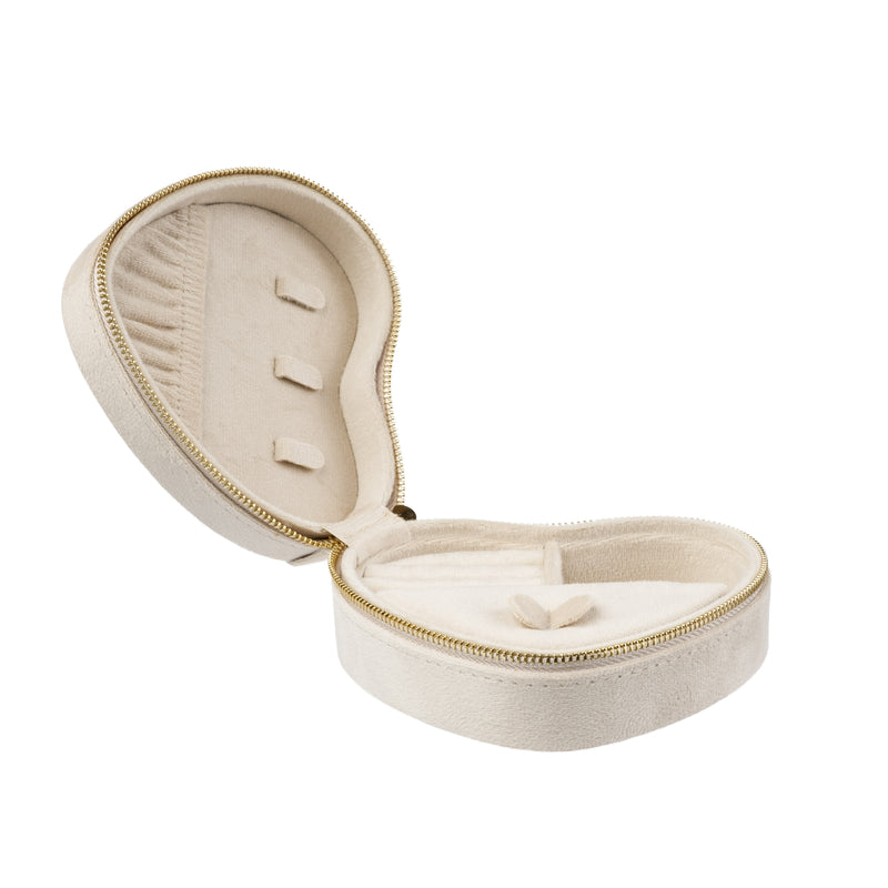 VELVET HEART JEWELLERY BOX SAND