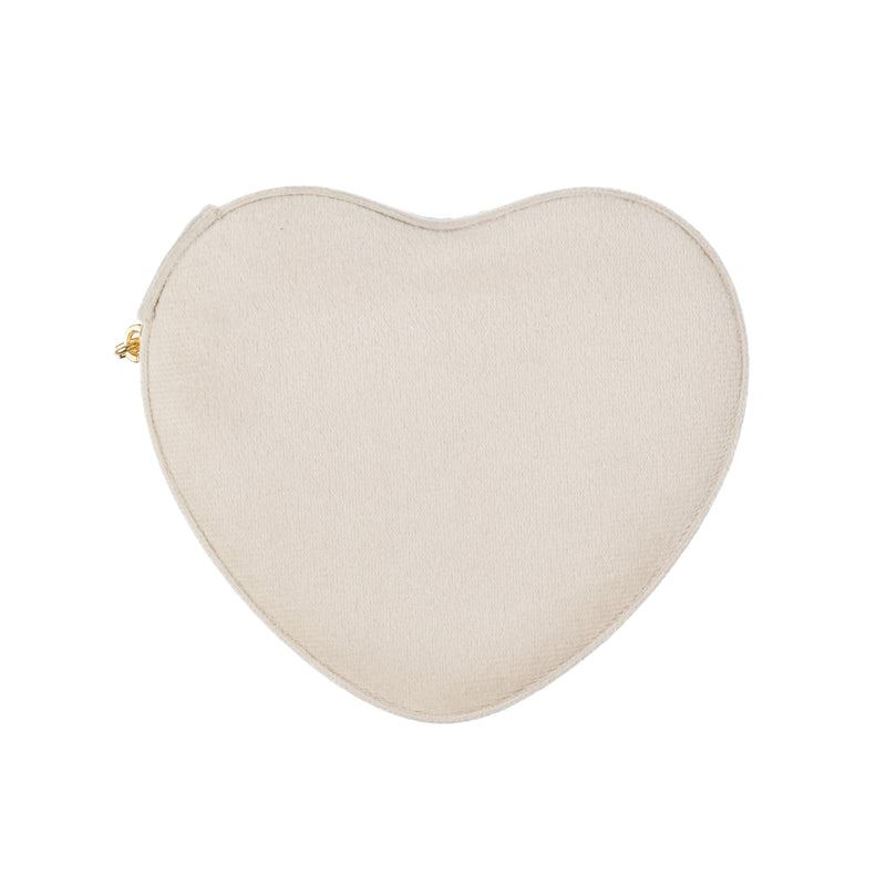 VELVET HEART JEWELLERY BOX SAND