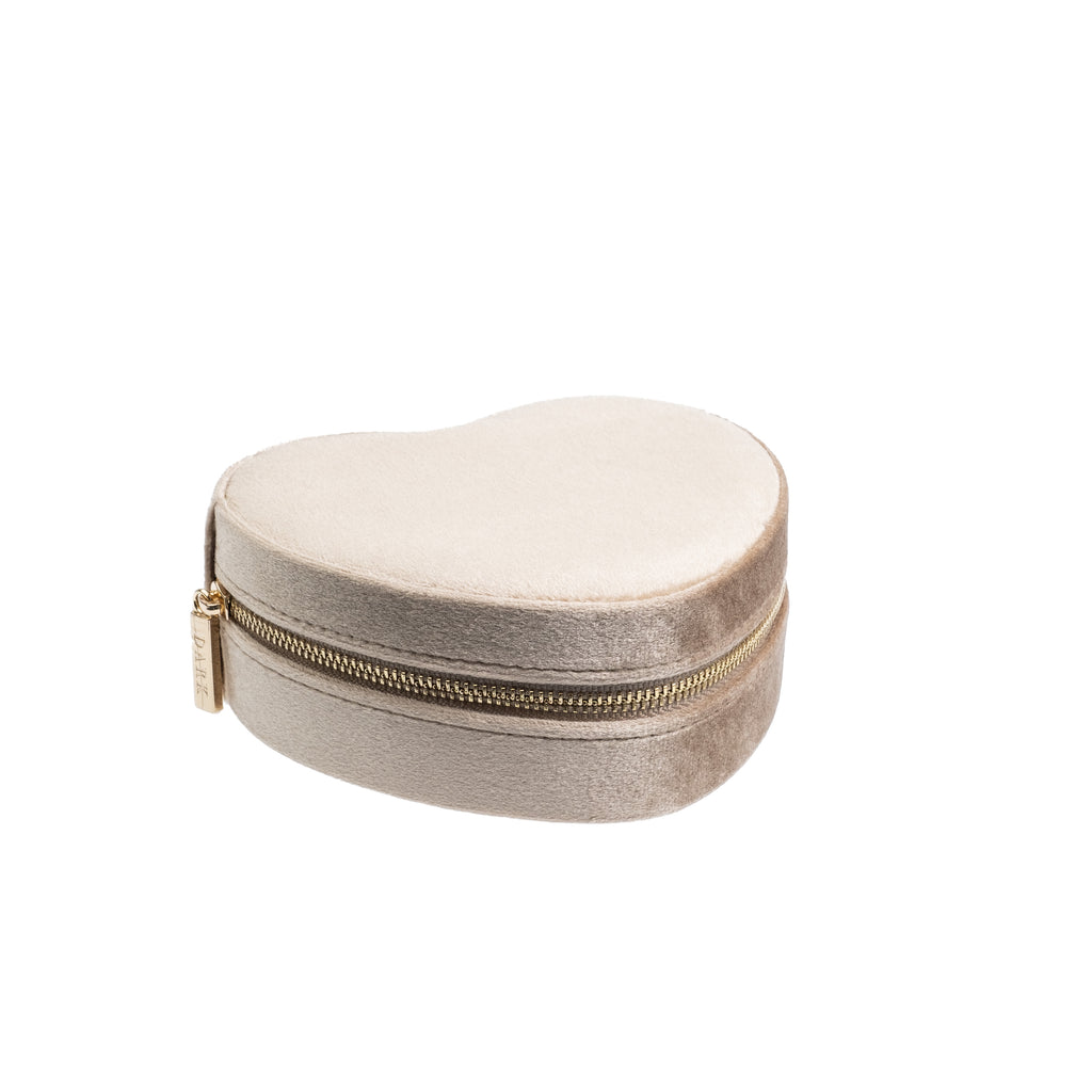 VELVET HEART JEWELLERY BOX SPARKLED CHAMPAGNE VELVET HEART JEWELLERY BOX SPARKLED CHAMPAGNE