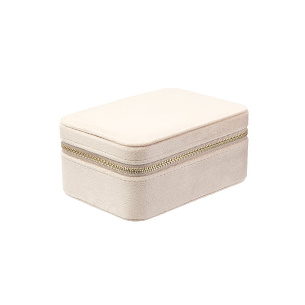 VELVET JEWELLERY BOX DARK SAND