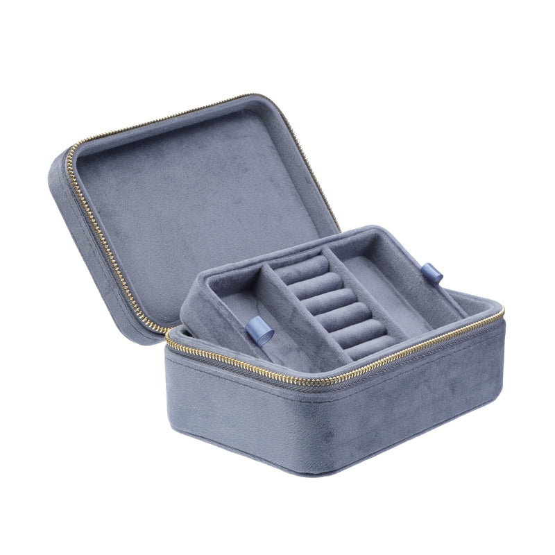 VELVET JEWELLERY BOX GRISALLE BLUE