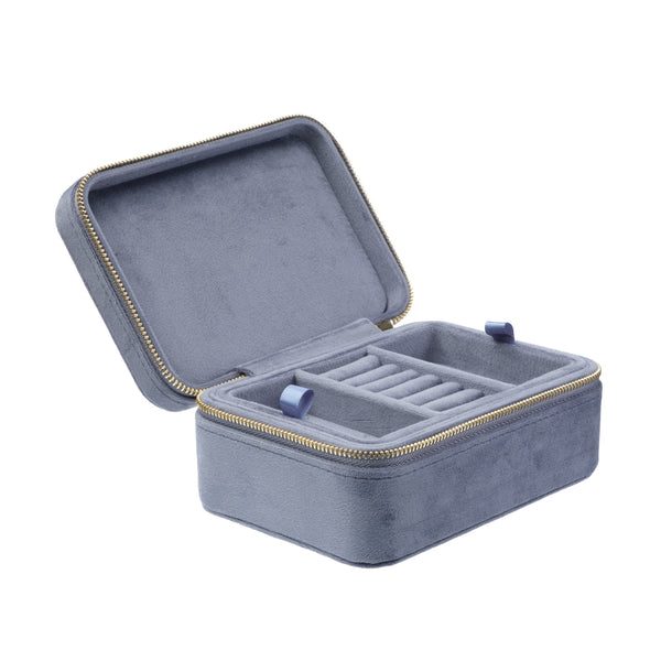 VELVET JEWELLERY BOX GRISALLE BLUE