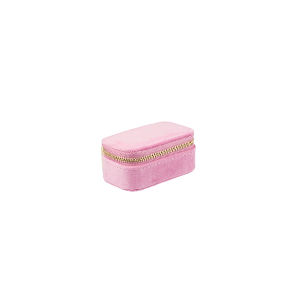 VELVET JEWELLERY BOX MICRO BUBBLEGUM PINK