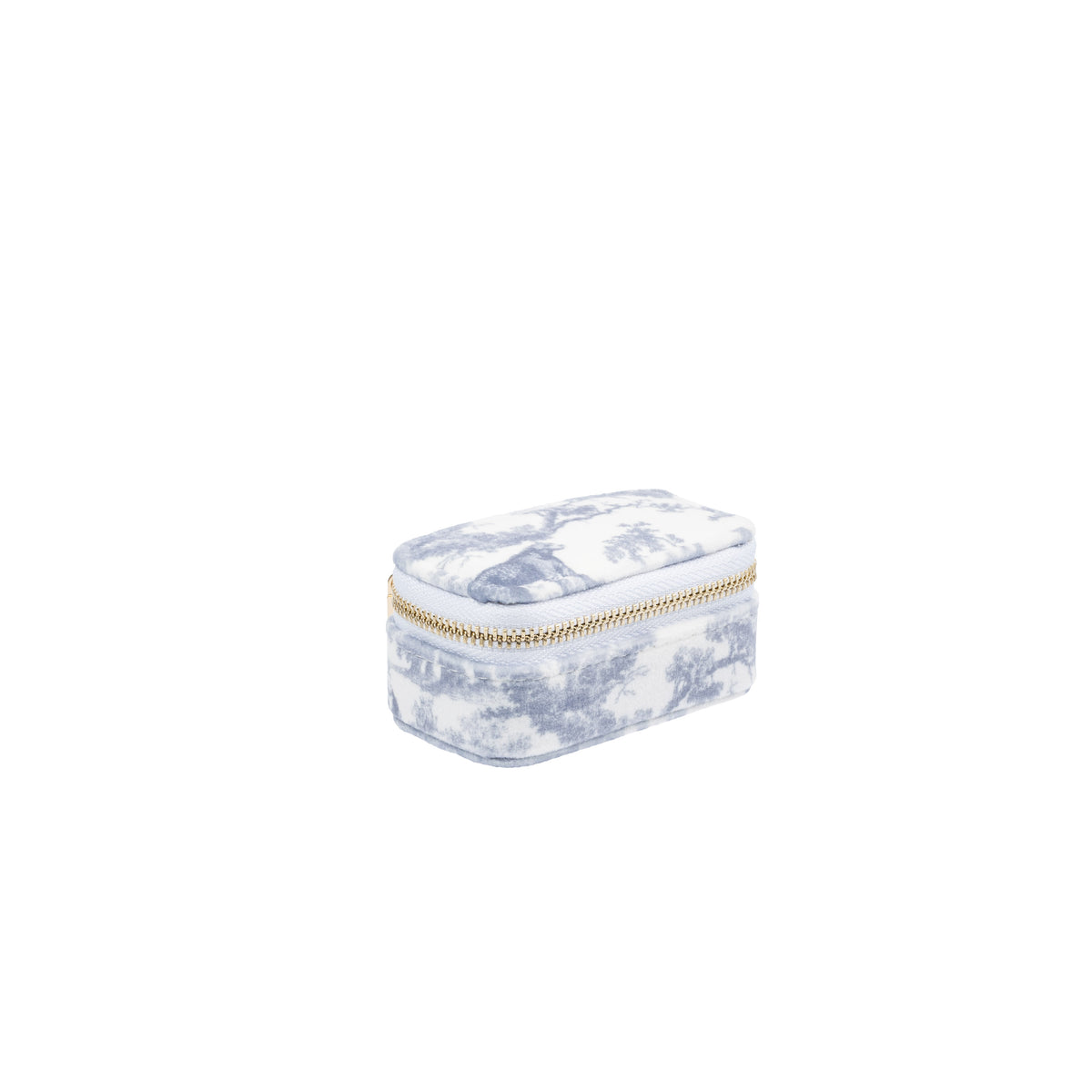VELVET JEWELLERY BOX MICRO COUNTRY BLUE SAVANNAH PATTERN