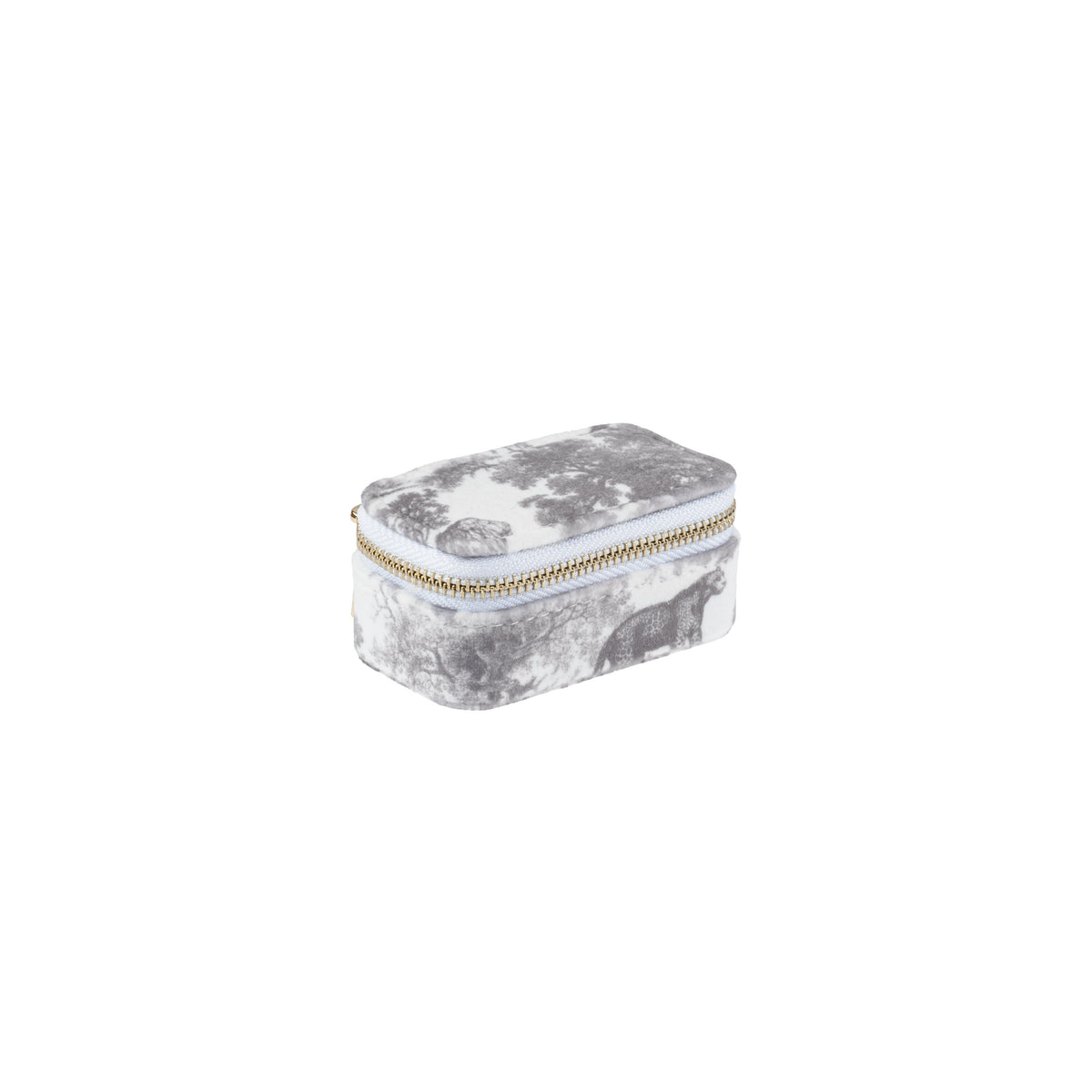 VELVET JEWELLERY BOX MICRO GREY SAVANNAH PATTERN