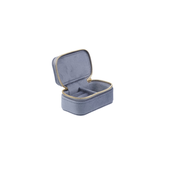 VELVET JEWELLERY BOX MICRO GRISALLE BLUE