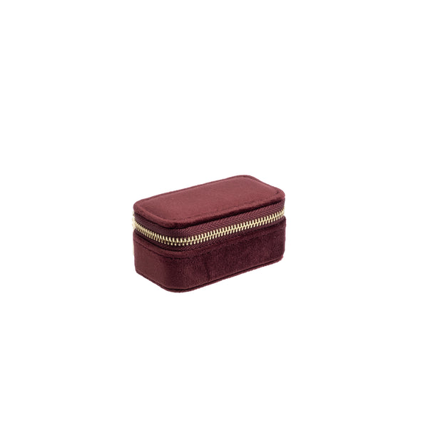 VELVET JEWELLERY BOX MICRO MAROON