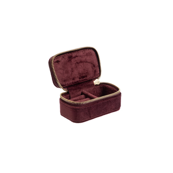 VELVET JEWELLERY BOX MICRO MAROON