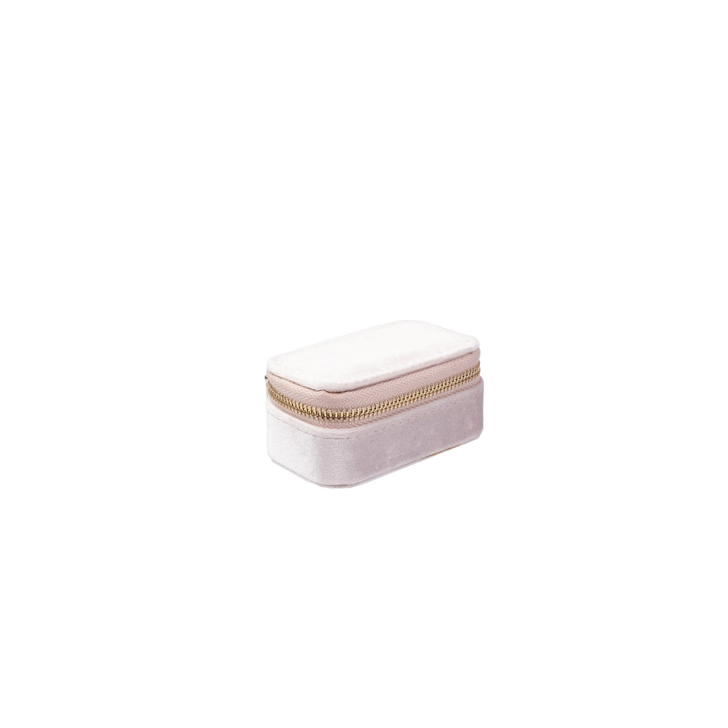 VELVET JEWELLERY BOX MICRO SPARKLED PALE ROSE VELVET JEWELLERY BOX MICRO SPARKLED PALE ROSE