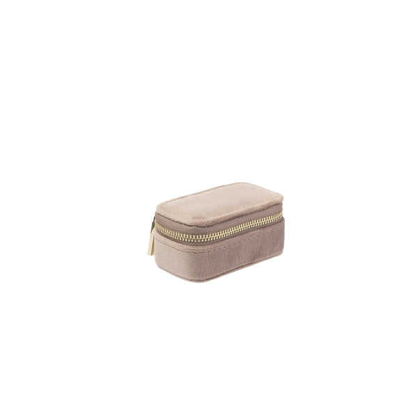 VELVET JEWELLERY BOX MICRO WARM TAUPE