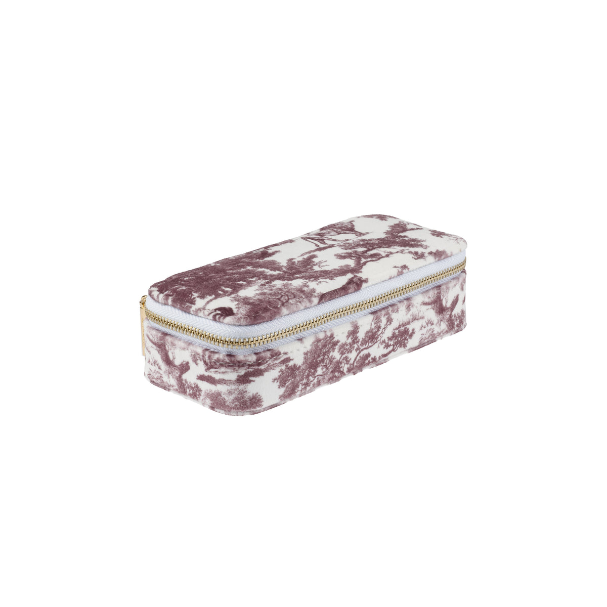 VELVET JEWELLERY BOX MINI BORDEAUX SAVANNAH PATTERN