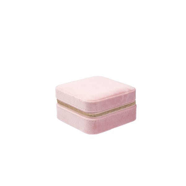 VELVET JEWELLERY BOX MINI LIGHT ROSE