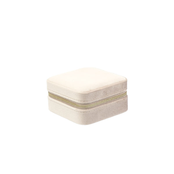 VELVET JEWELLERY BOX MINI DARK SAND