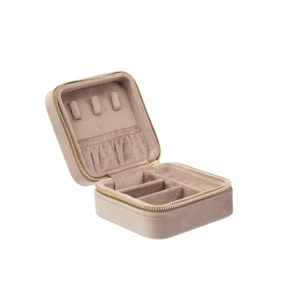 VELVET JEWELLERY BOX MINI WARM TAUPE