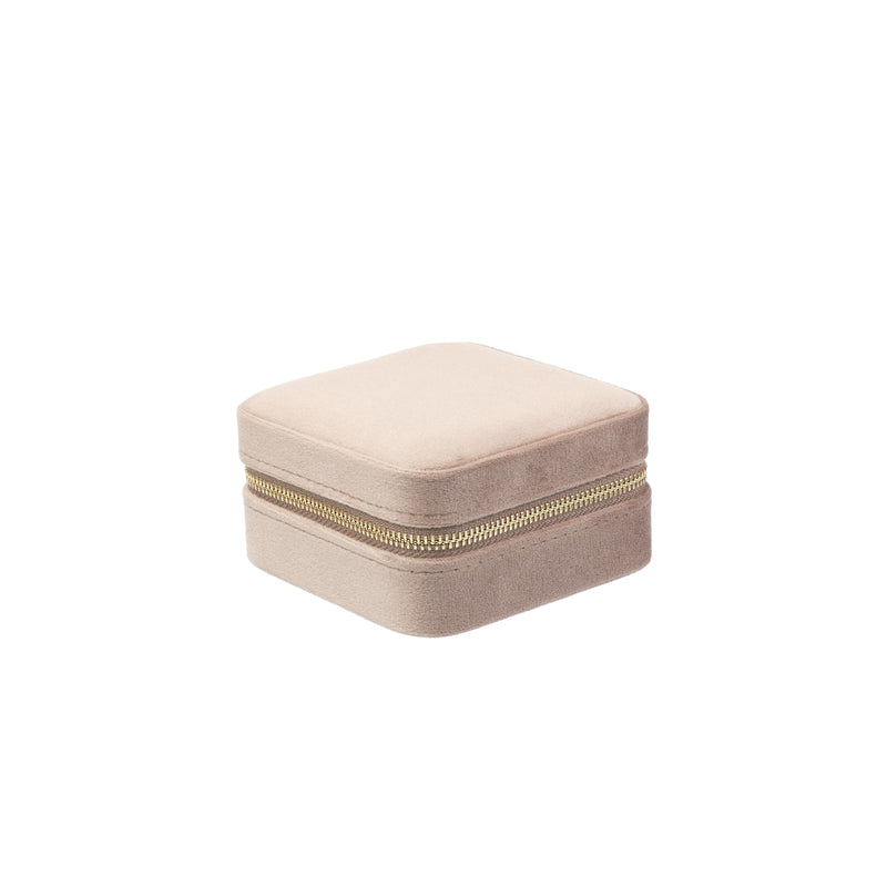 VELVET JEWELLERY BOX MINI WARM TAUPE