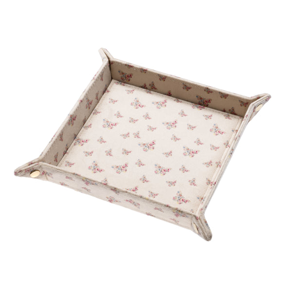 VELVET JEWELLERY TRAY MEDIUM SAND BUTTERFLY PATTERN
