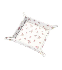 VELVET JEWELLERY TRAY SMALL OFF WHITE BUTTERFLY PATTERN