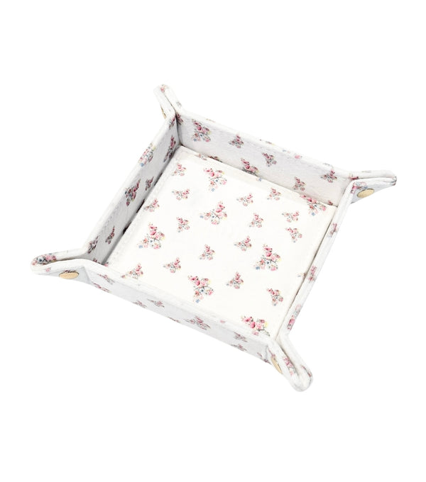 VELVET JEWELLERY TRAY SMALL OFF WHITE BUTTERFLY PATTERN