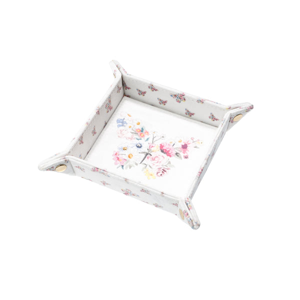 VELVET JEWELLERY TRAY SMALL OFF WHITE W/BUTTERFLY
