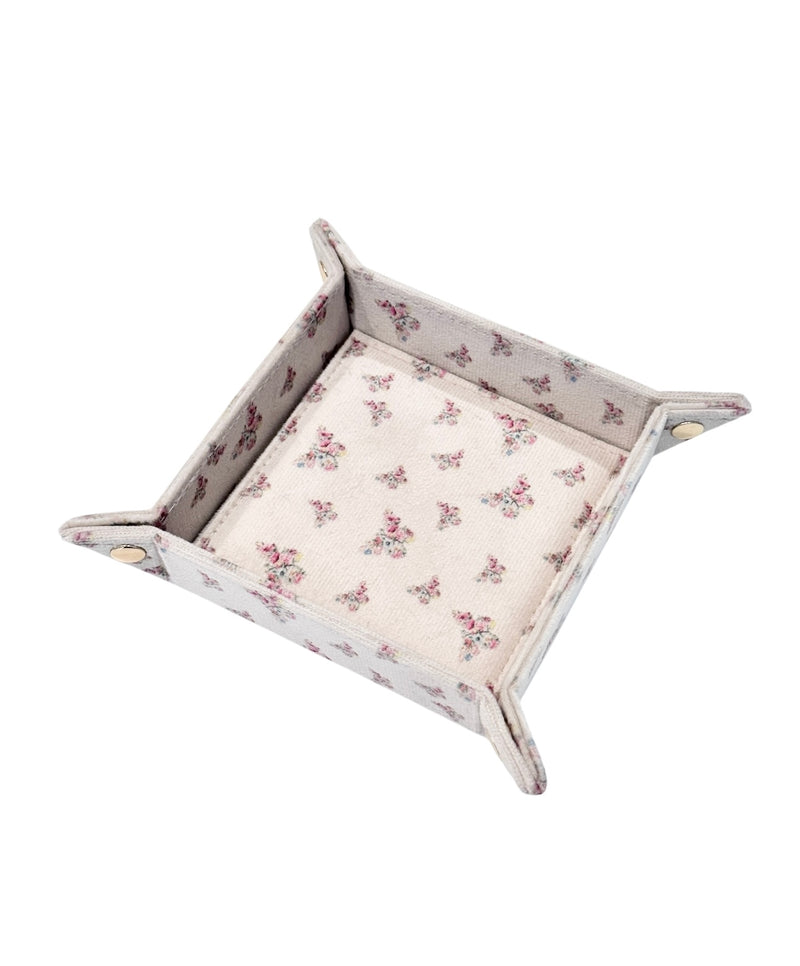 VELVET JEWELLERY TRAY SMALL SAND BUTTERFLY PATTERN