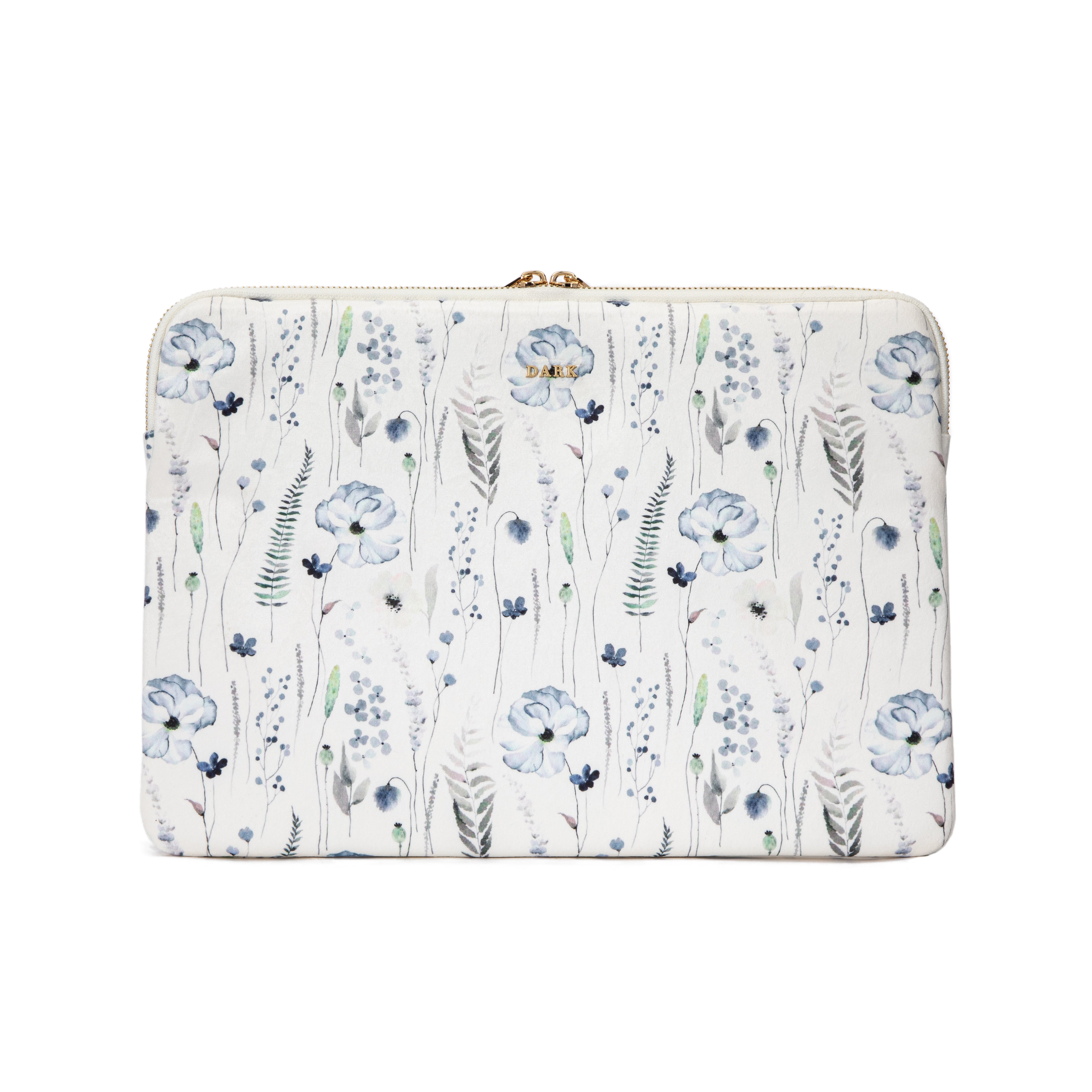 VELVET MAC COVER BLUE TONES FLOWER PATTERN VELVET MAC COVER BLUE TONES FLOWER PATTERN