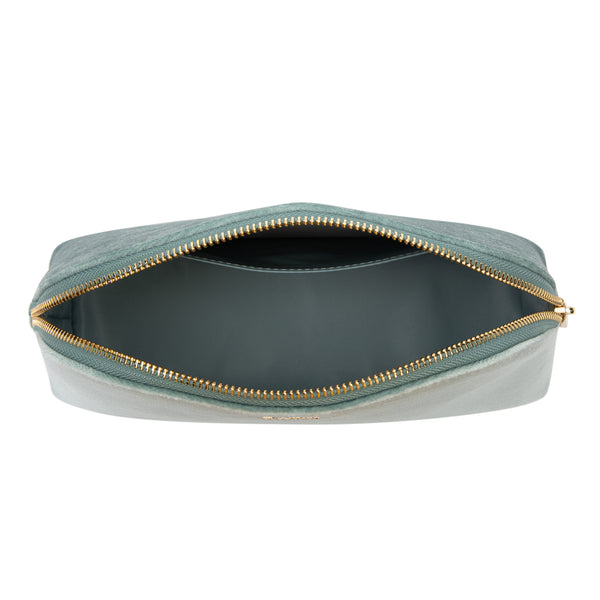 VELVET MAKE-UP POUCH LARGE SPARKLED TEAL