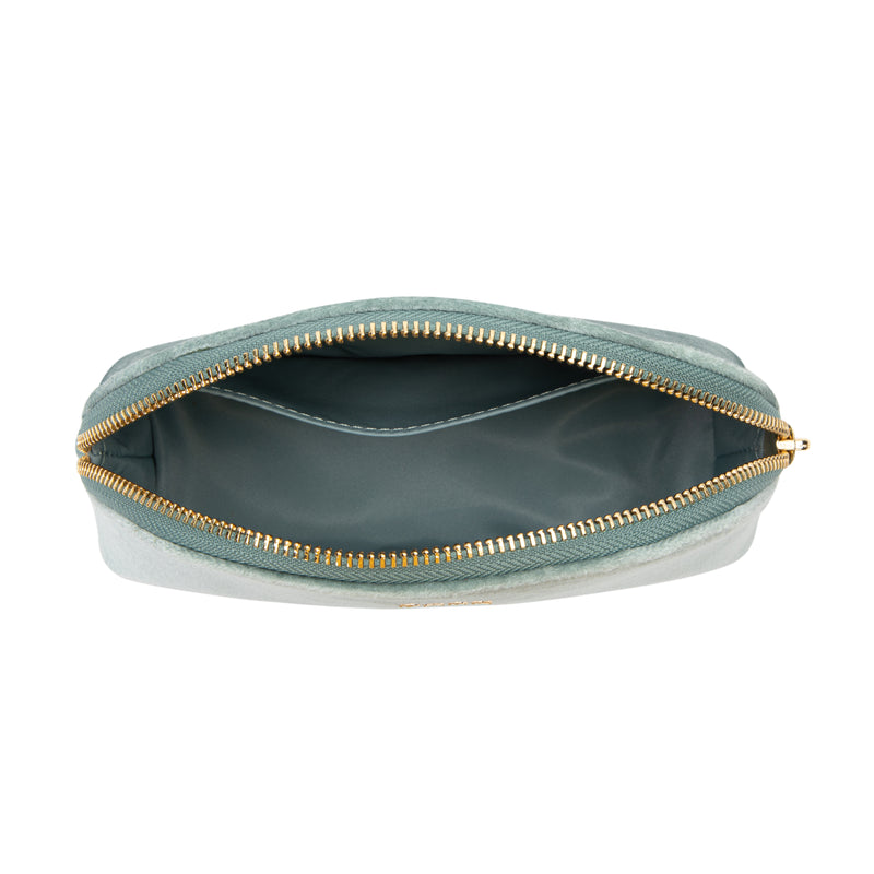 VELVET MAKE-UP POUCH SMALL SPARKLED TEAL
