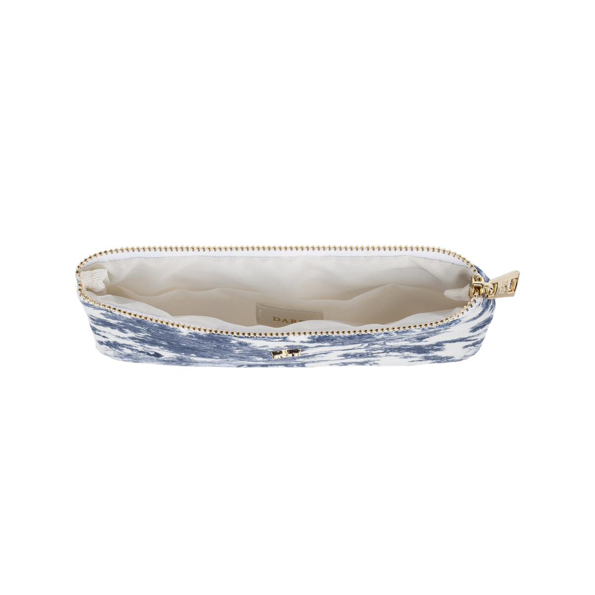VELVET MIDI POUCH NAVY BLUE SAVANNAH PATTERN