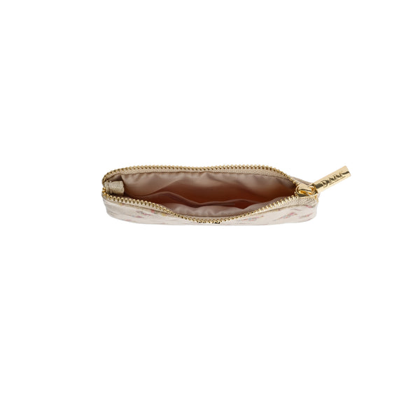VELVET MINI POUCH SAND BUTTERFLY PATTERN
