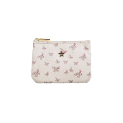 VELVET MINI POUCH SAND BUTTERFLY PATTERN
