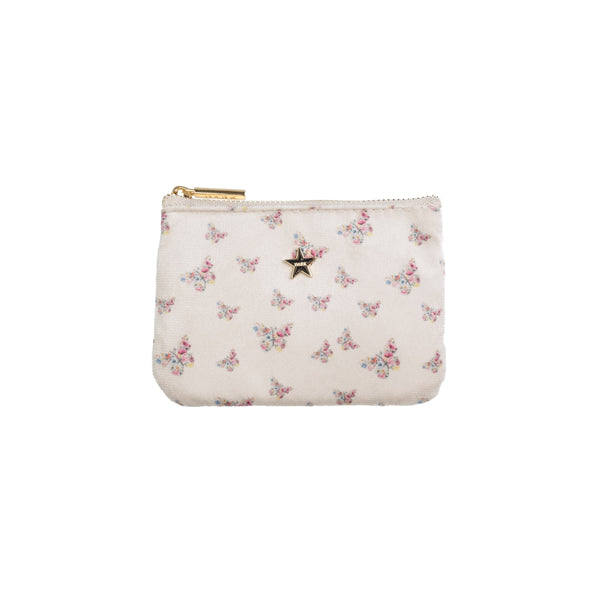 VELVET MINI POUCH SAND BUTTERFLY PATTERN