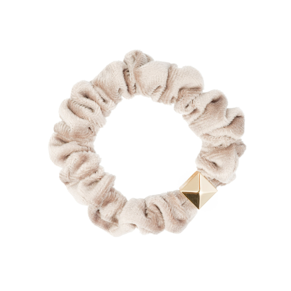 VELVET MINI SCRUNCHIE DARK SAND