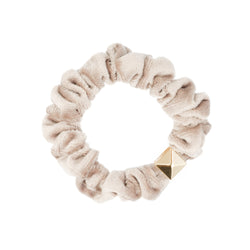 VELVET MINI SCRUNCHIE DARK SAND