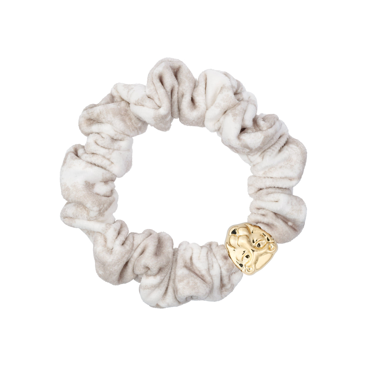 VELVET MINI SCRUNCHIE SAND SAVANNAH PATTERN