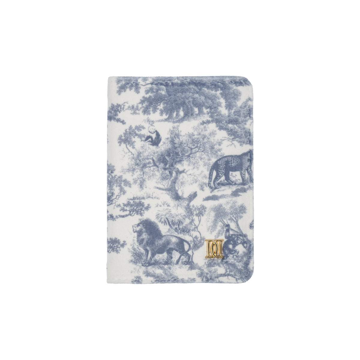 VELVET PASSPORT COVER COUNTRY BLUE SAVANNAH PATTERN