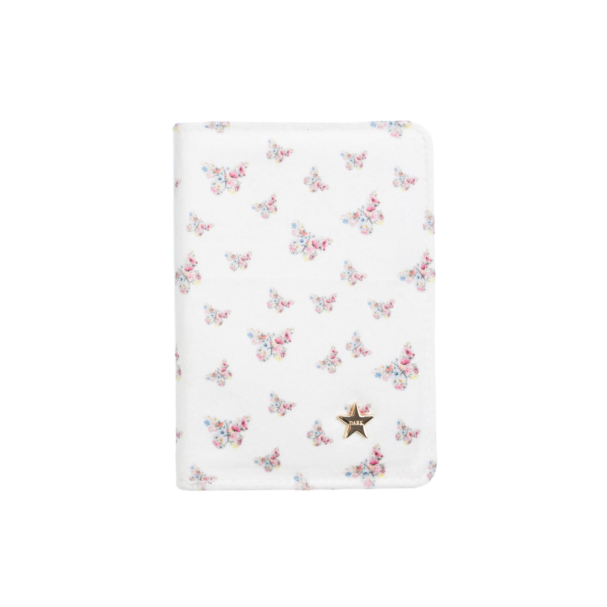 VELVET PASSPORT COVER OFF WHITE BUTTERFLY PATTERN