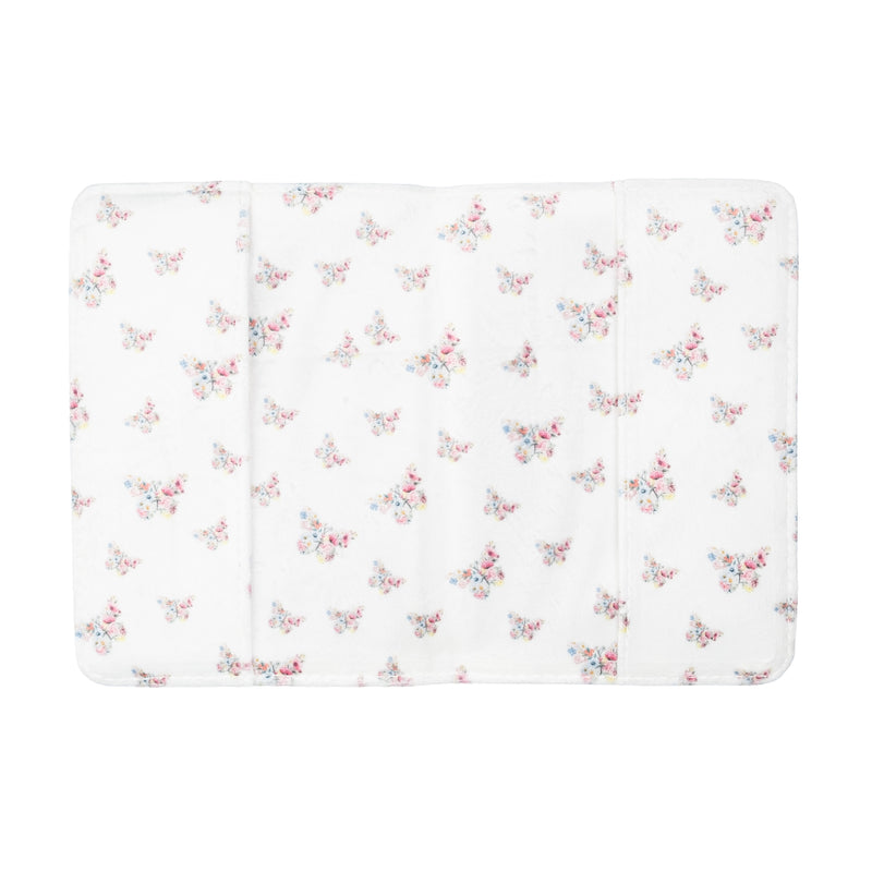 VELVET PASSPORT COVER OFF WHITE W/BUTTERFLY