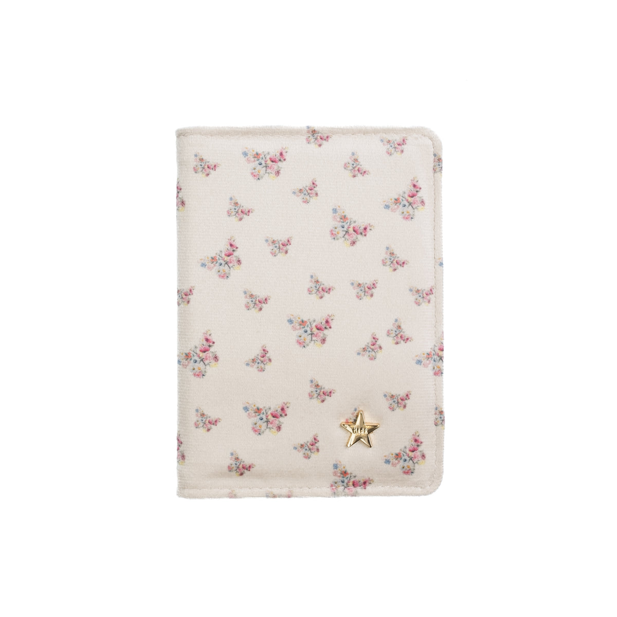 VELVET PASSPORT COVER SAND BUTTERFLY PATTERN