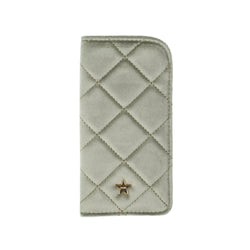 VELVET QUILTED EYEWEAR CASE MILIEU GREEN