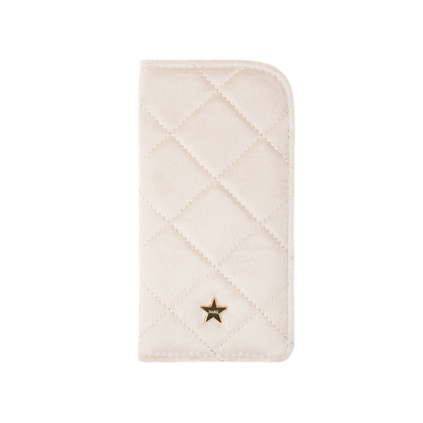 VELVET QUILTED EYEWEAR CASE SAND