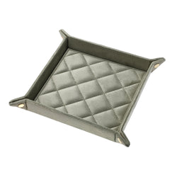 VELVET QUILTED JEWELLERY TRAY MEDIUM MILIEU GREEN