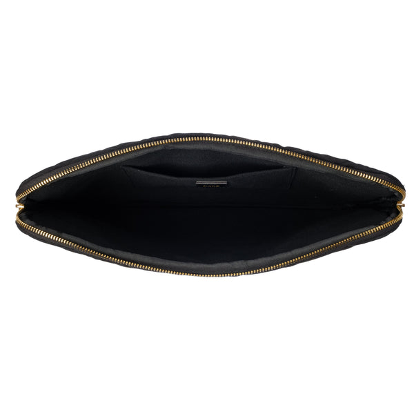 VELVET QUILTED MAC COVER BLACK