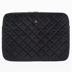 VELVET QUILTED MAC COVER BLACK