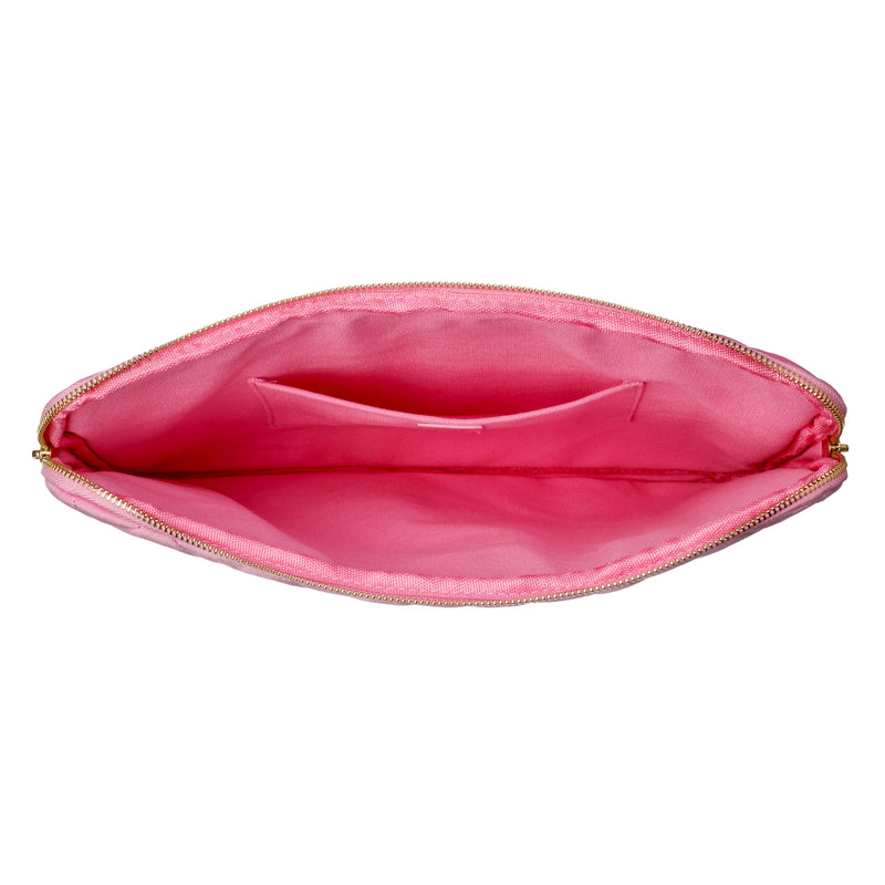 VELVET QUILTED MAC COVER BUBBLEGUM PINK