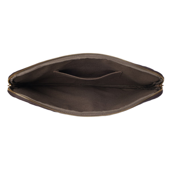 VELVET QUILTED MAC COVER CHOCOLATE BROWN