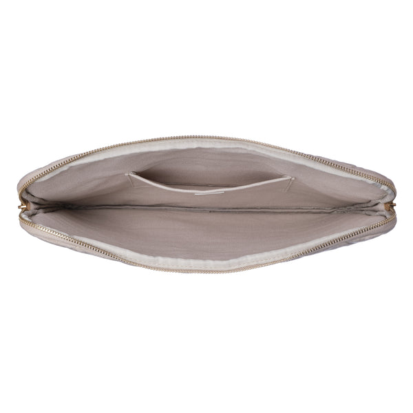 VELVET QUILTED MAC COVER DARK SAND
