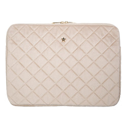 VELVET QUILTED MAC COVER DARK SAND