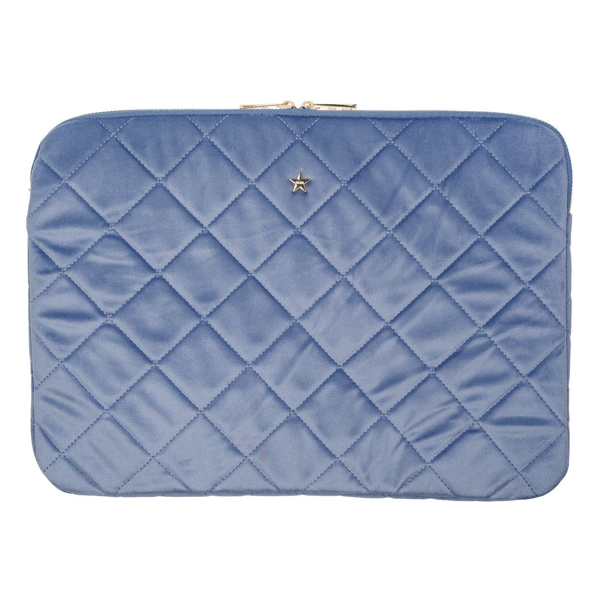 VELVET QUILTED MAC COVER COUNTRY BLUE