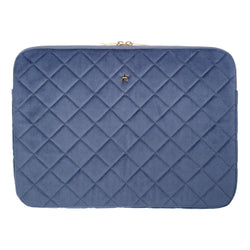 VELVET QUILTED MAC COVER GRISALLE BLUE