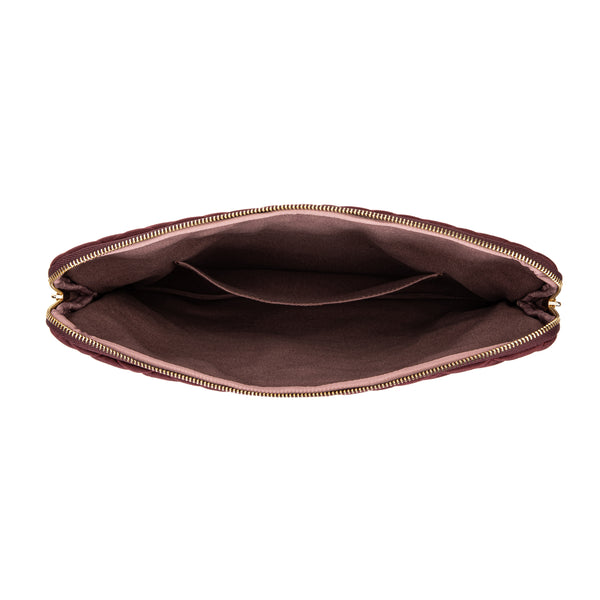 VELVET QUILTED MAC COVER MAROON